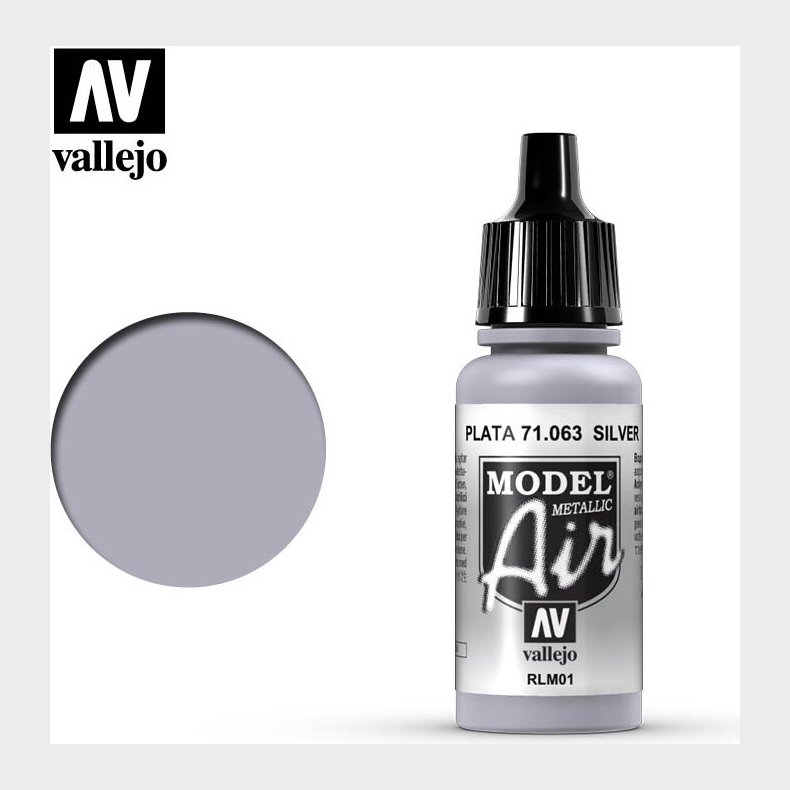 Vallejo - Model Air - Silver Rlm01 Metallic - 17 Ml - 71063