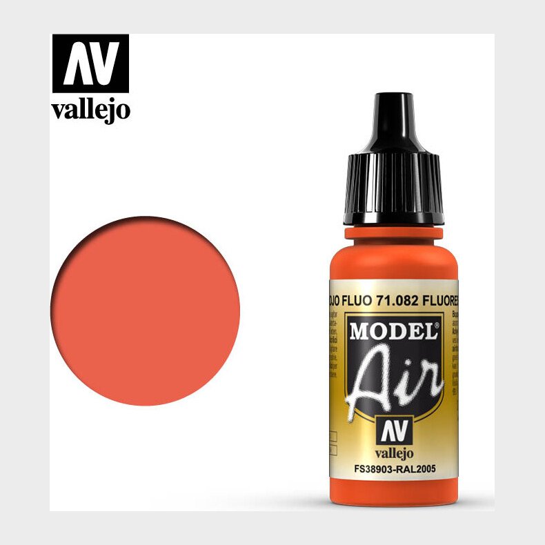Vallejo - Model Air - Fluorescent Red - 17 Ml - 71082