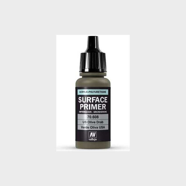 Vallejo - Surface Primer - Us Olive Drab - 17 Ml - 70608