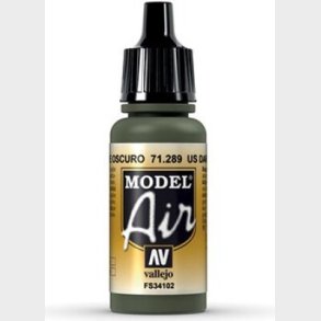 Vallejo - Model Air - Us Dark Green Mat - 17 Ml - 71289