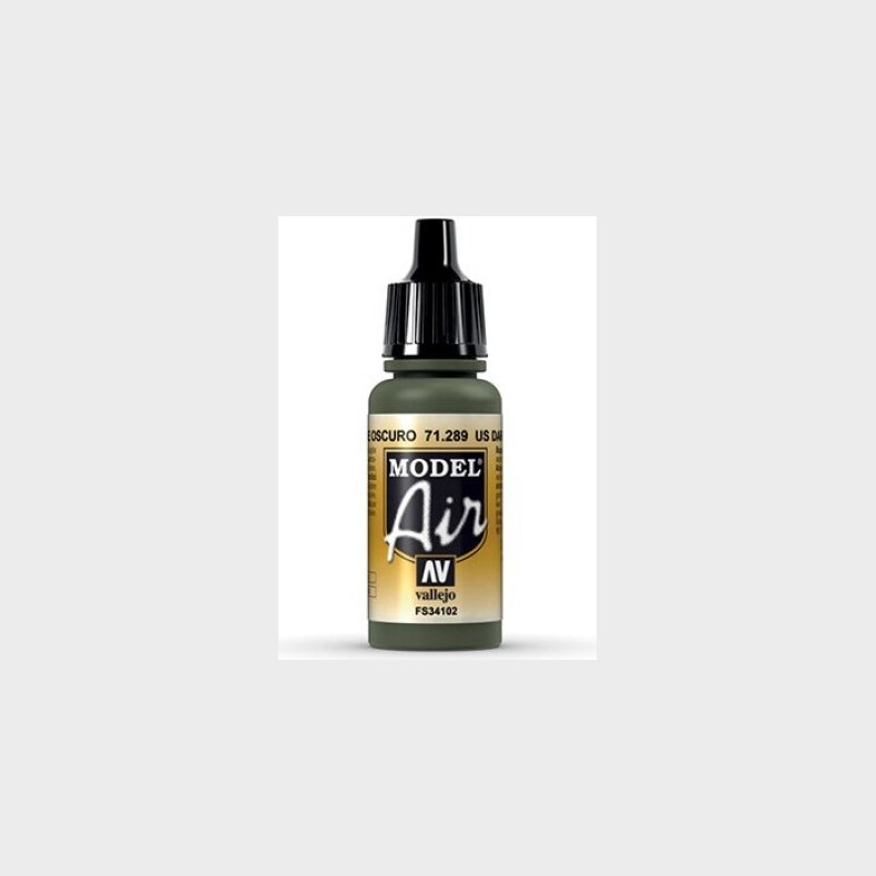Vallejo - Model Air - Us Dark Green Mat - 17 Ml - 71289
