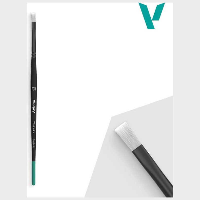 Vallejo - Pensel - Flad Forvitring Syntetisk - Small