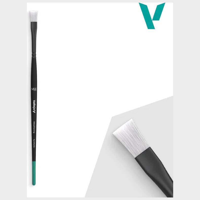 Vallejo - Pensel - Flad Forvitring Syntetisk - Medium