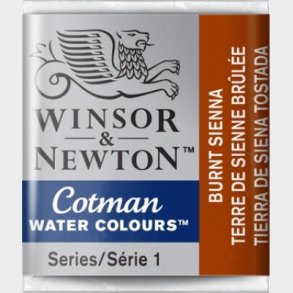 Winsor & Newton - Cotman Water Colours - 1/2 Pan Burnt Sienna 074