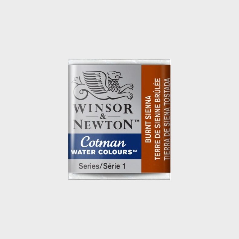 Winsor &amp; Newton - Cotman Water Colours - 1/2 Pan Burnt Sienna 074