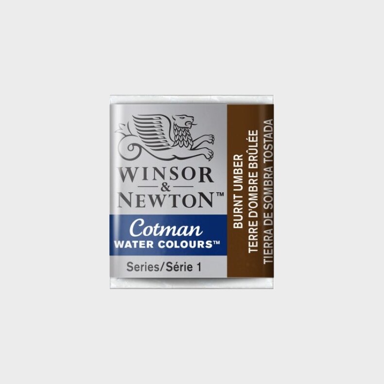 Winsor &amp; Newton - Cotman Water Colours - 1/2 Pan Burnt Umber 076