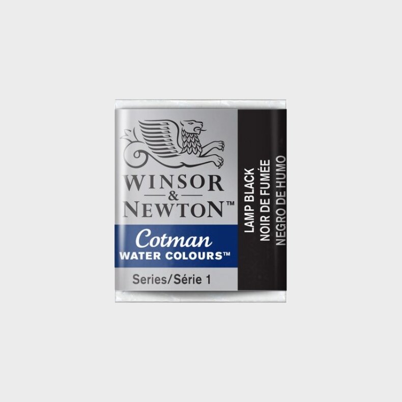 Winsor &amp; Newton - Cotman Watercolour - 1/2 Pan - Lampe Sort