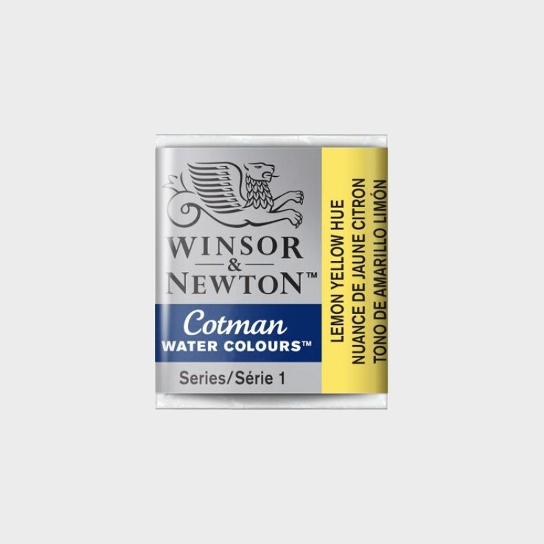 Winsor &amp; Newton - Cotman Watercolour - 1/2 Pan - Citron Gul