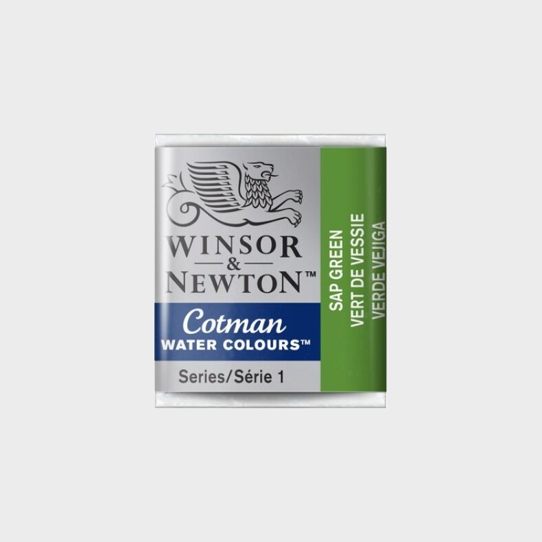 Winsor &amp; Newton - Cotman Watercolour - 1/2 Pan - Sap Grn