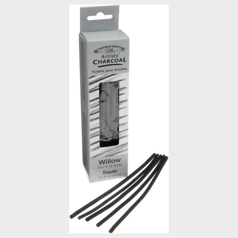 Winsor &amp; Newton - Tegnekul - Charcoal Willow Thin - 12 Stk.