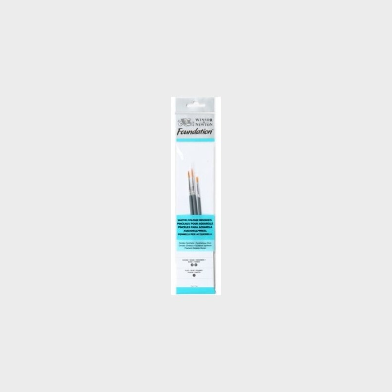 Winsor &amp; Newton - Foundation Brushes - Vandfarve Pensel St - 3 Dele