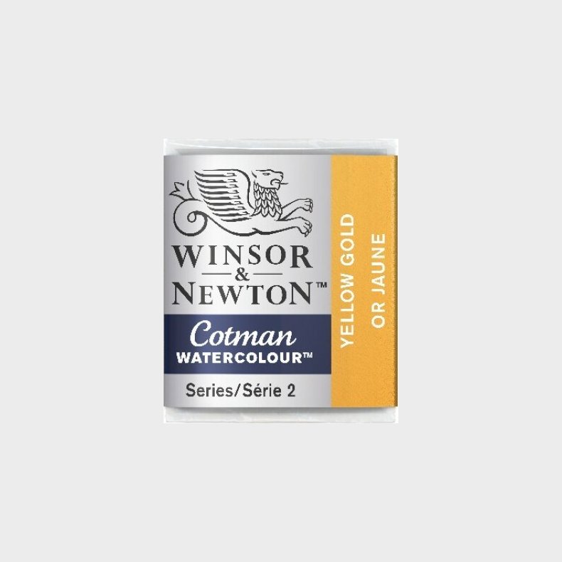 Winsor &amp; Newton - Cotman Watercolour - 1/2 Pan - Gul Guld