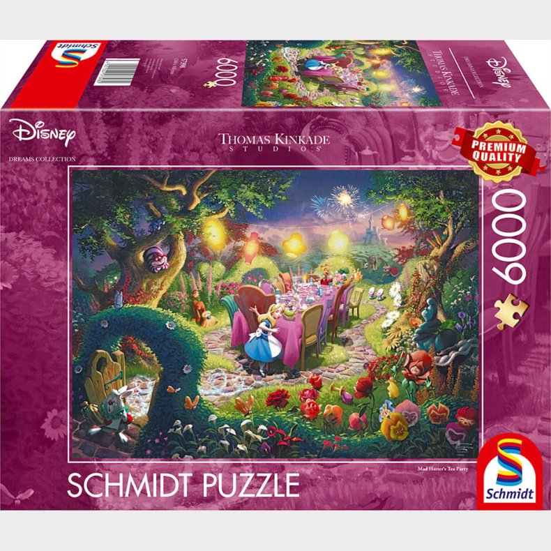 Disney Puslespil - Thomas Kinkade - Alice I Eventyrland - 6000 Brikker - Schmidt