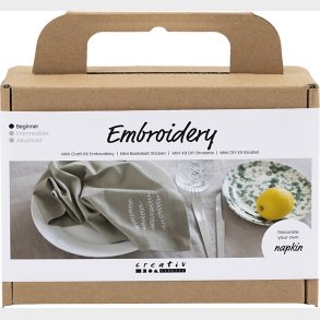 Mini Diy Kit Broderi - Serviet - Stvet Grn