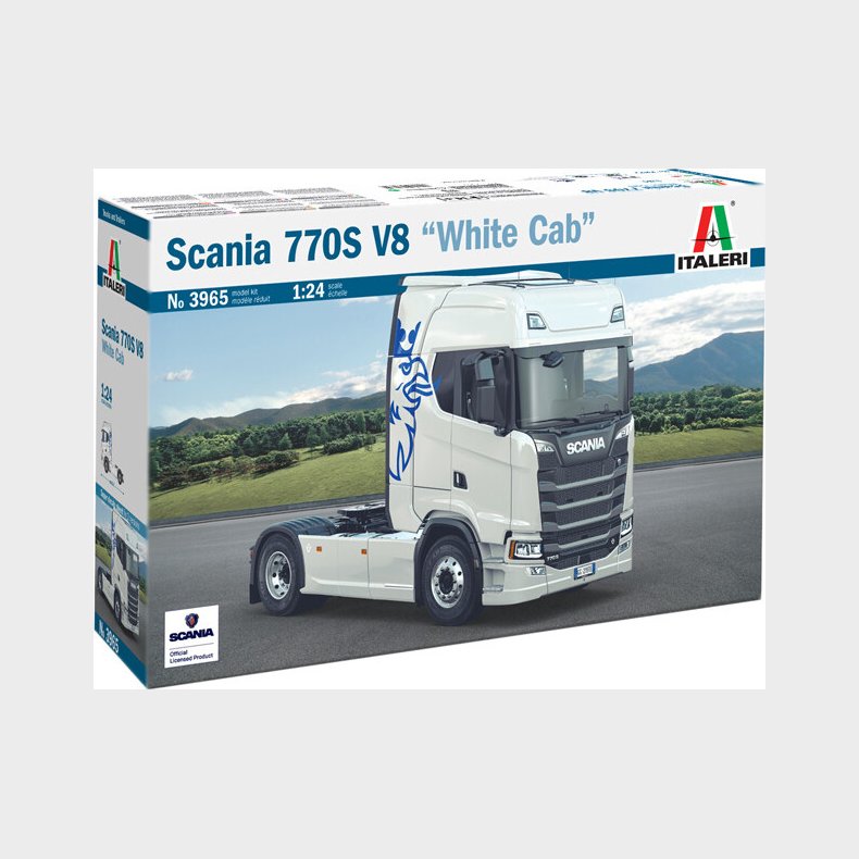 Italeri - Scania S770 V8 White Cab Truck Byggest - 1:24 - 3965s