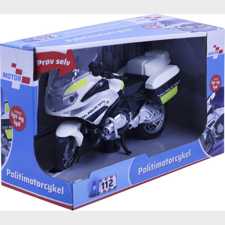 Politi Motorcykel Legetj Med Lys Og Lyd - 18 Cm