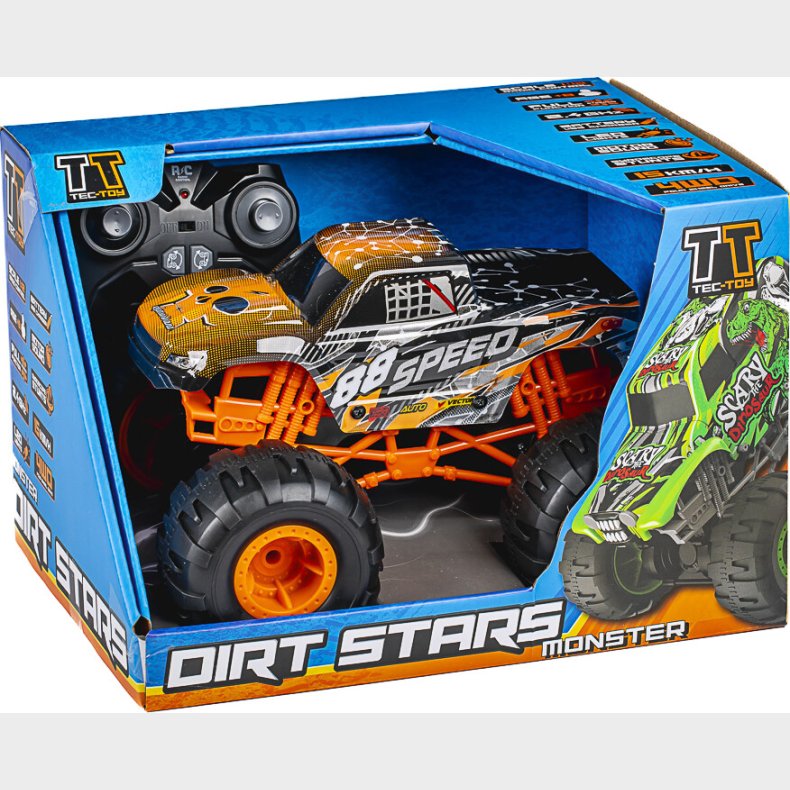 Fjernstyret Bil Med Lys Og Lyd - Speed Dirt Stars - 1:12 - Orange