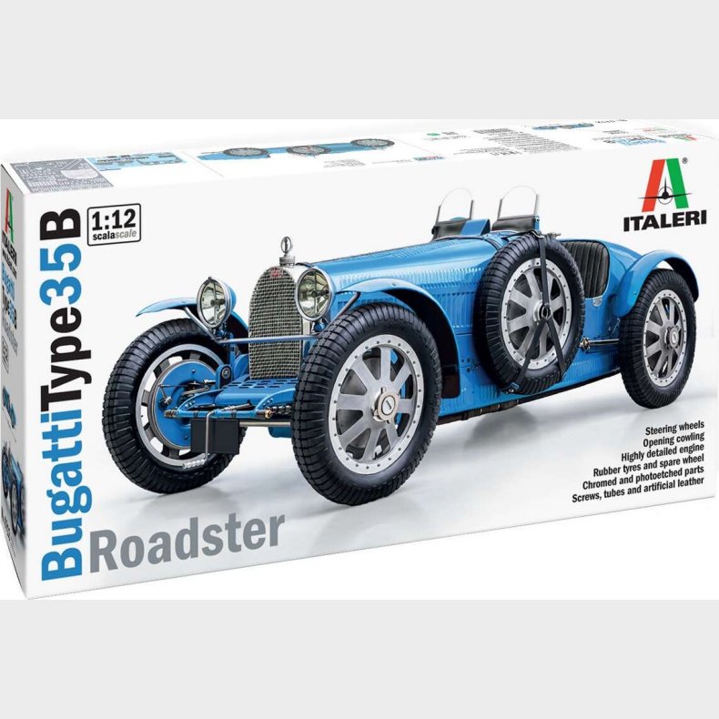 Italeri - Bugatti Type 35b Roadster Bil Byggest - 1:12 - 4713s