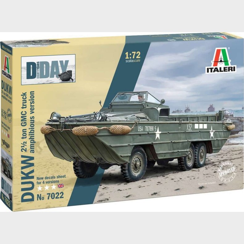 Italeri - D-day - Dukw Amphibious Truck Byggest - 1:72 - 7022s