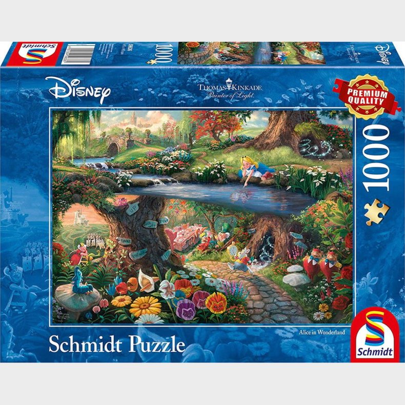 Disney Puslespil - Thomas Kinkade - Alice I Eventyrland - 1000 Brikker - Schmidt