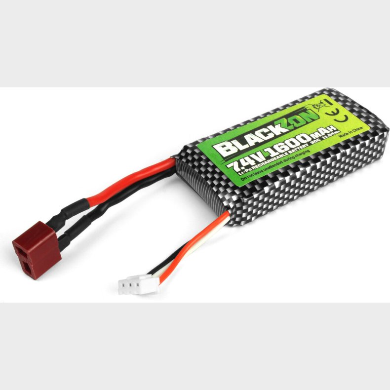 Battery Pack (lipo 7.4v, 1600mah), W/t-plug - 540247 - Blackzon