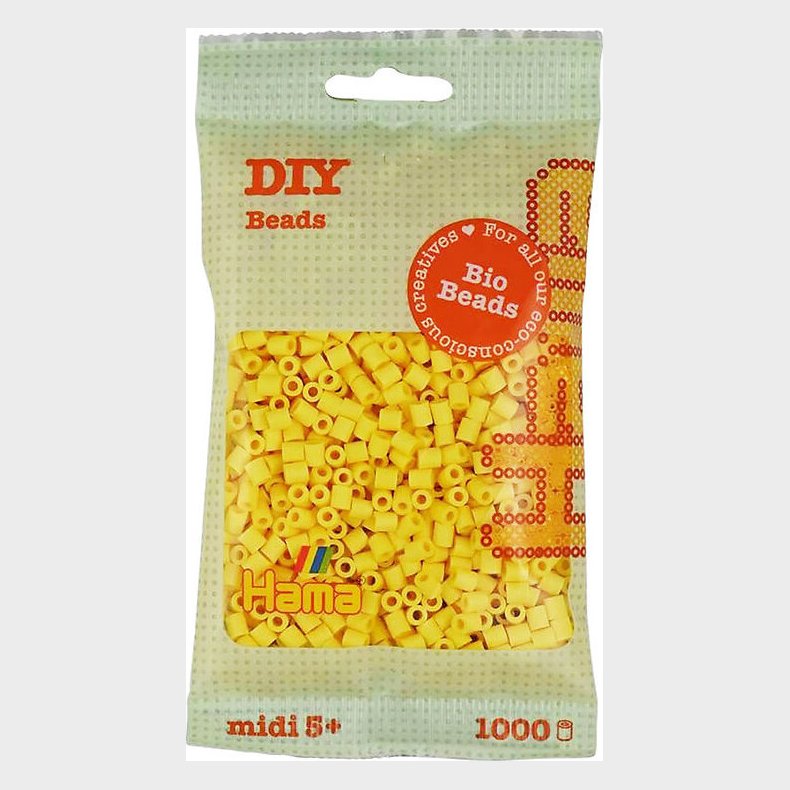 Hama Bio Midi Perler - Lysegul - 1.000 Perler - 190-103