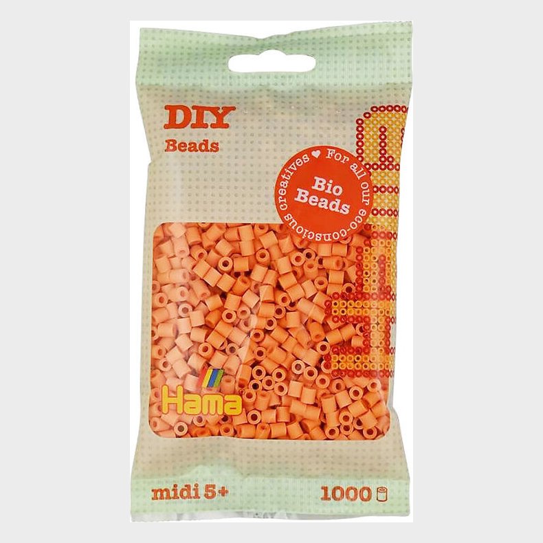 Hama Bio Midi Perler - Lys Aprikos - 1.000 Perler - 190-105