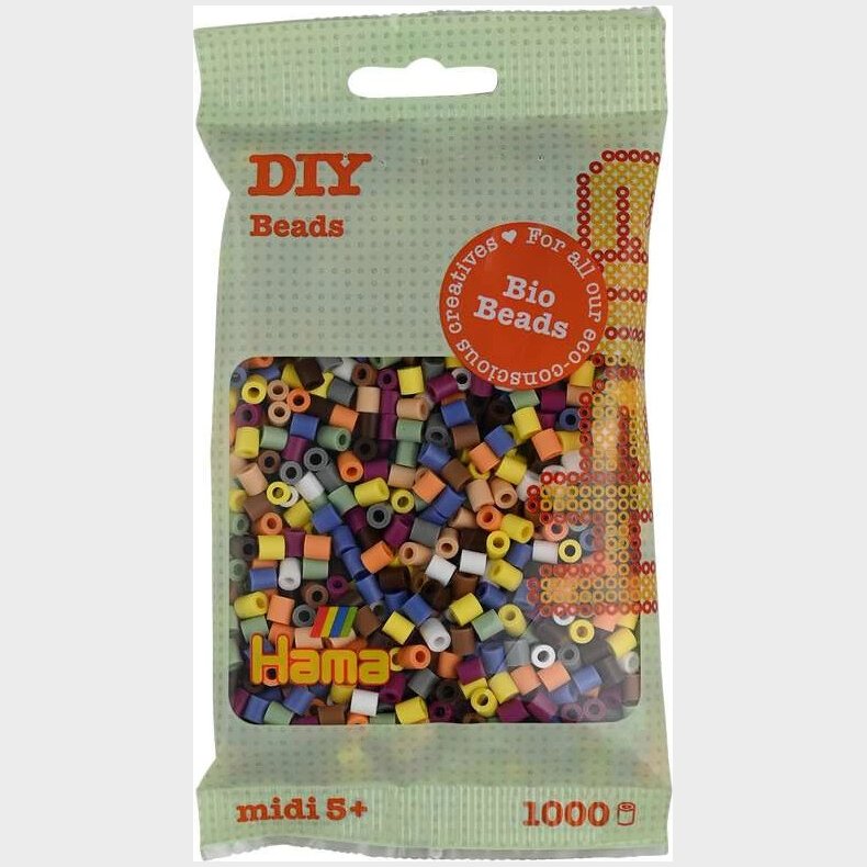 Hama Bio Midi Perler - Mix 197 - 10 Farver - 1.000 Perler - 190-197