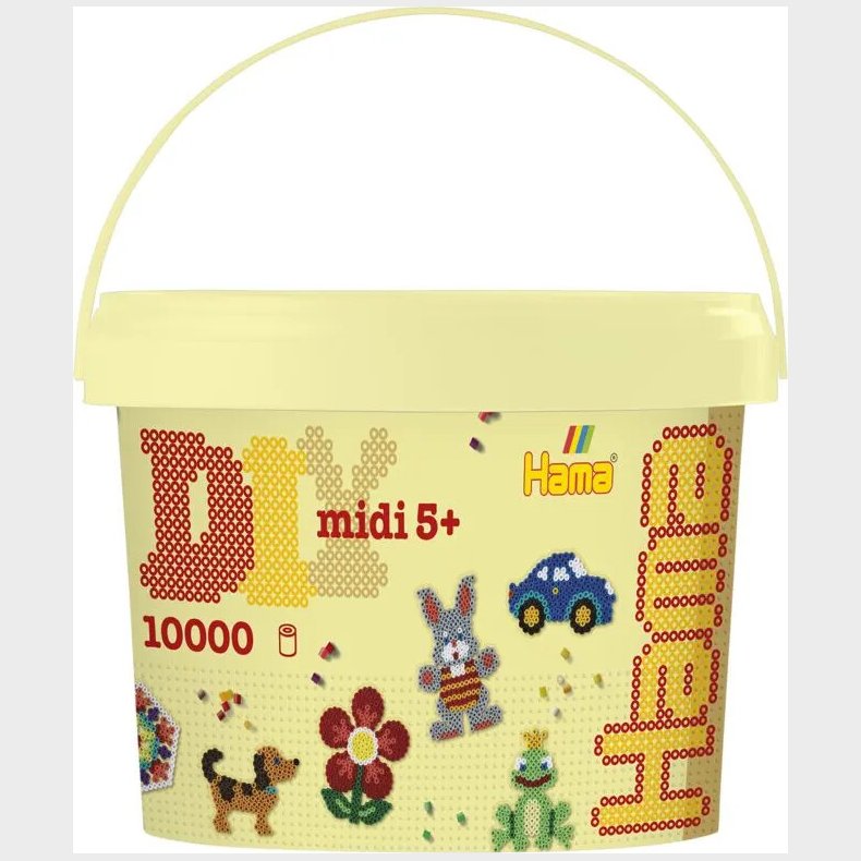 Hama Midi Perler - 10.000 Stk. I Spand - Mix 00 - 180-00