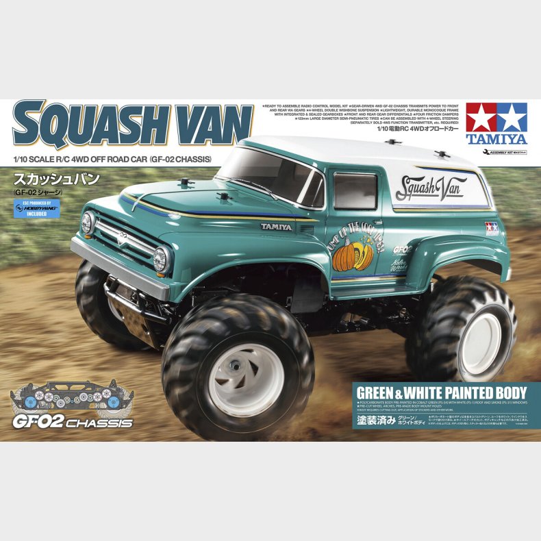 Tamiya - Rc Squash Van - Grnt Og Hvid - 1/10 - 47497