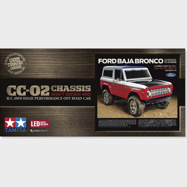 Tamiya - Rc Ford Baja Bronco Cc-02 Byggest - 1/10 - 58736