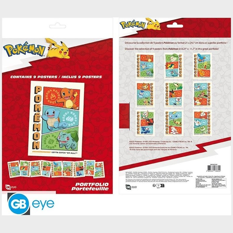 Pok&eacute;mon Plakater - Starters - 9 Stk