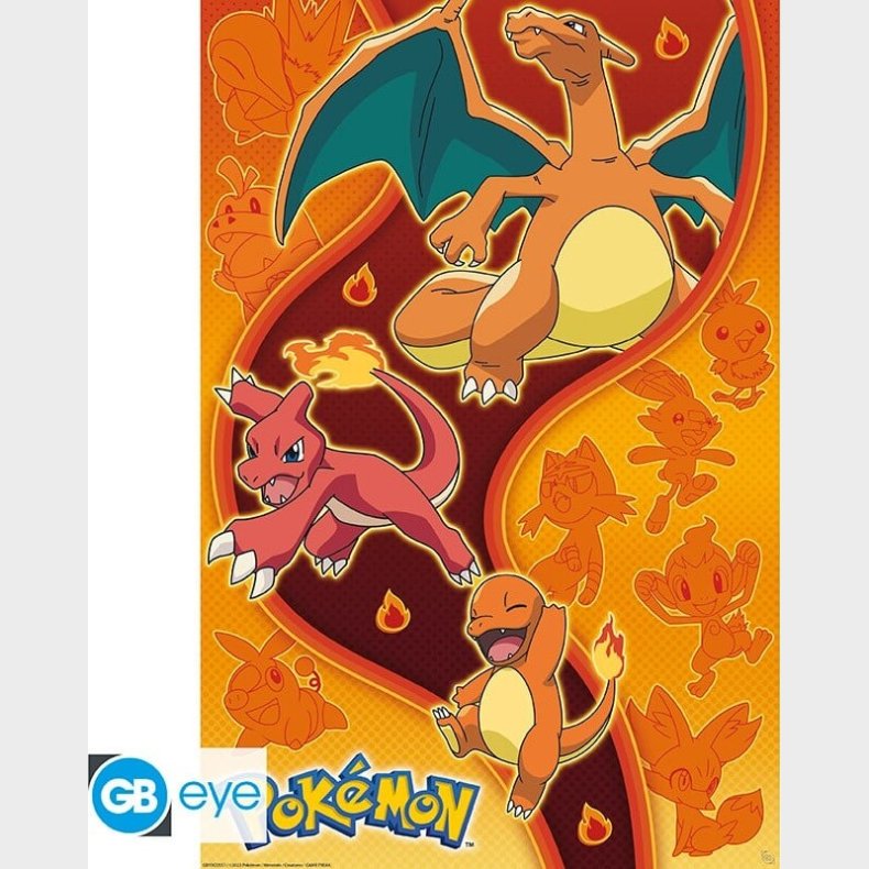 Pok&eacute;mon Plakat - Fire Type - Maxi - 91,5x61 Cm - Fire Type