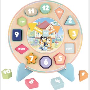 Bluey Puslespil - Lr Klokken Ur - Tr - 12 Brikker
