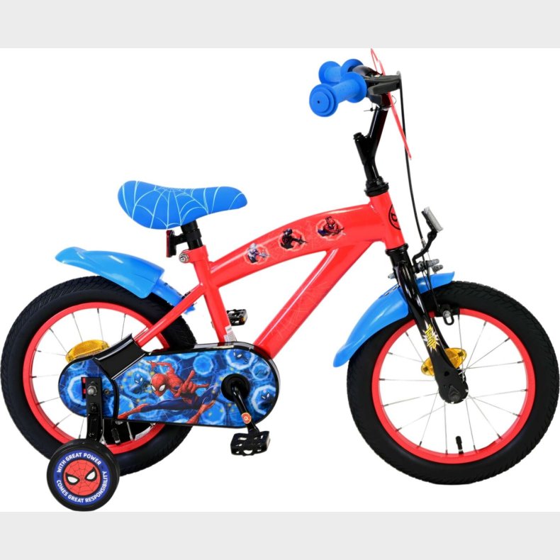 Spiderman - Cykel Med Stttehjul Til Brn - 14" - Volare