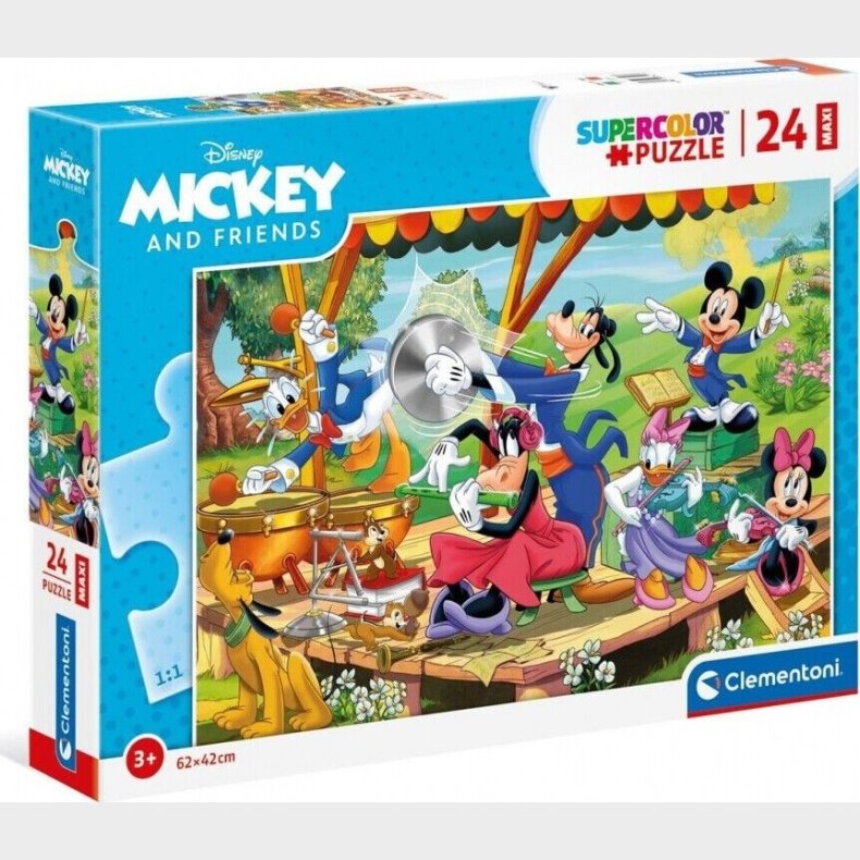 Disney Puslespil - Mickey And Friends - Maxi - Clementoni - 24 Brikker