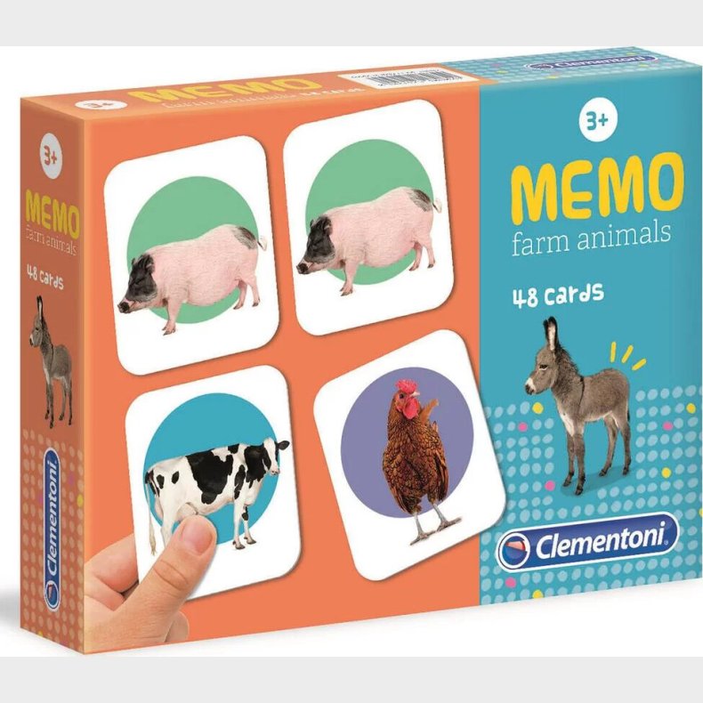 Clementoni Memo - Vendespil - Bondegrdsdyr - 48 Kort