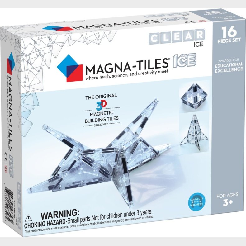 Magna-tiles - Ice Clear Magnetst - Udvidelsesst - 16 Stk