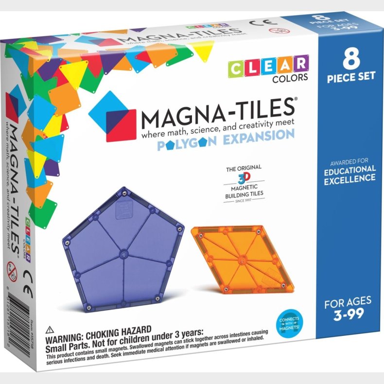 Magna-tiles - Polygon Magnetst - Udvidelsesst  - 8 Stk