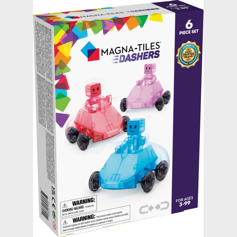 Magna-tiles - Dashers Biler Og Figurer Magnetst - 6 Dele