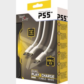 Steelplay Dual Play & Charge Cable For Ps5 Controllers - Whi - PS5