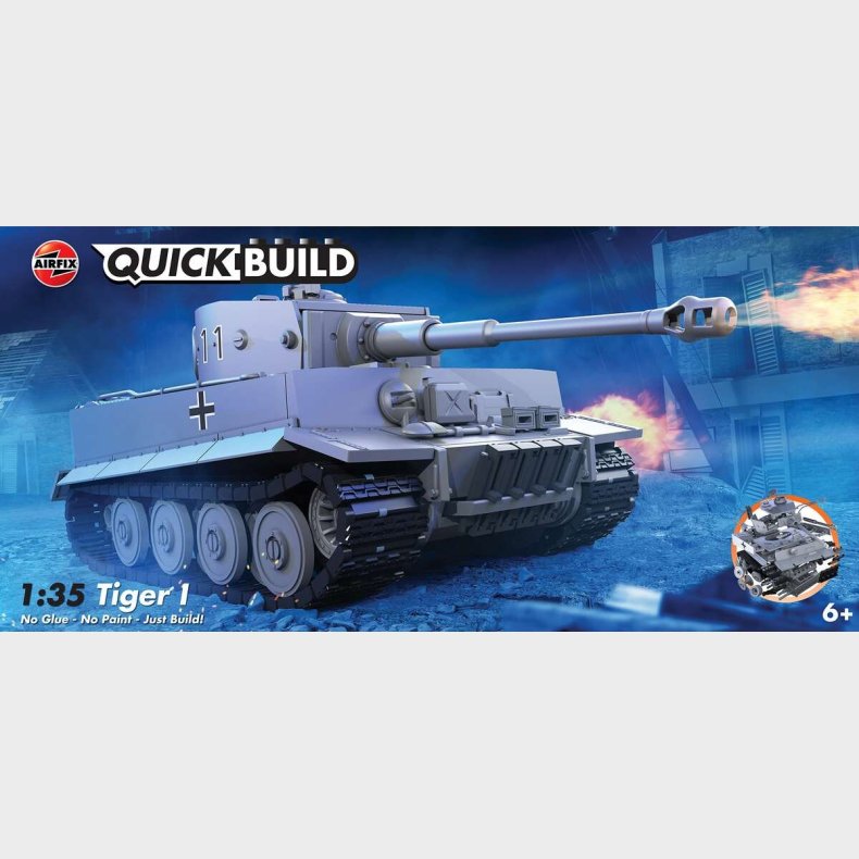 Airfix - Quikbuild Tiger I Modeltank Byggest - 1:35 - J6041