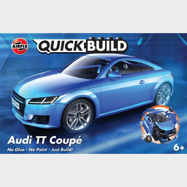 Airfix - Quickbuild Audi Tt Coupe Blue Model Bil Byggest - J6054