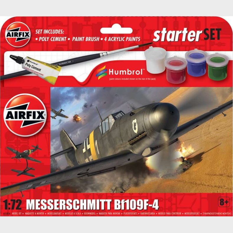 Airfix - Starter Set - Messerschmitt Bf109f-4 Fly - 1:72 - A55014