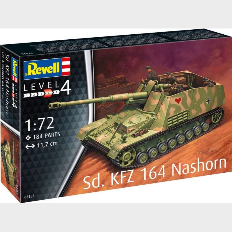 Revell - Sd.kfz. 164 Nashorn Modeltank - 1:72 - Level 4 - 03358