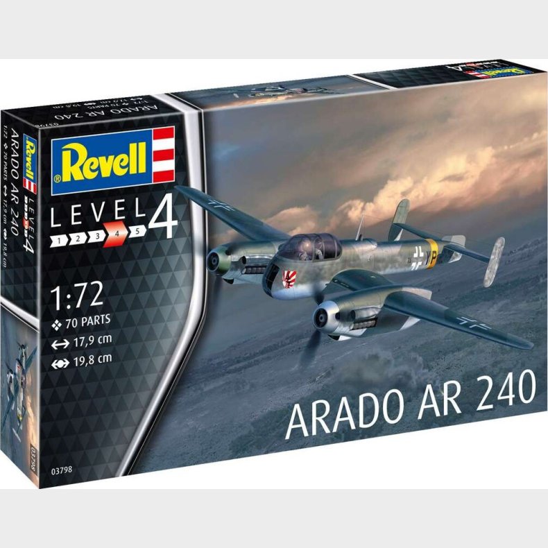 Revell - Arado Ar-240 Modelfly Byggest - 1:72 - Level 4 - 03798