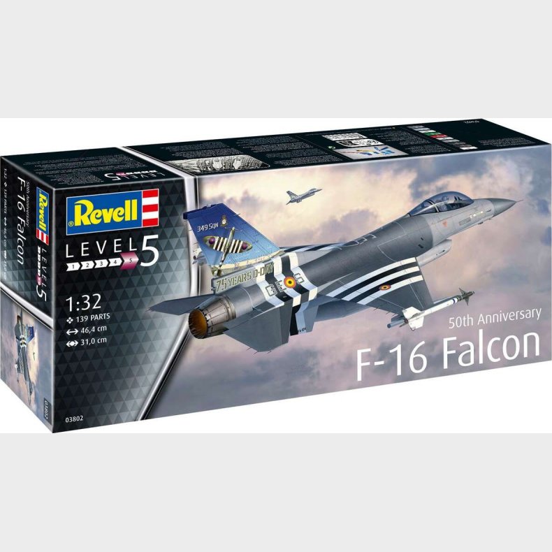 Revell - 50th Anniversary F-16 Falcon - 1:32 - Level 5 - 03802
