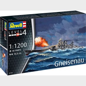 Revell - Gneisenau Model Slagskib - 1:1200 - Level 4 - 05181
