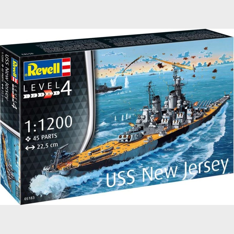 Revell - Uss New Jersey Modelskib - 1:1200 - Level 4 - 05183