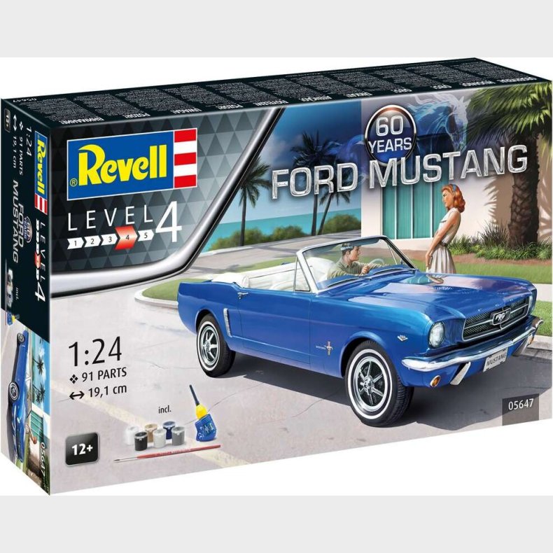 Revell - Ford Mustang Bil Byggest - 60 r - Level 4 - 1:24 - 05647